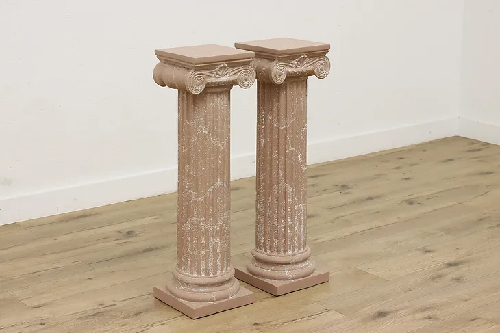 Pair of Vintage Classical Painted Ionic Display Columns #51278