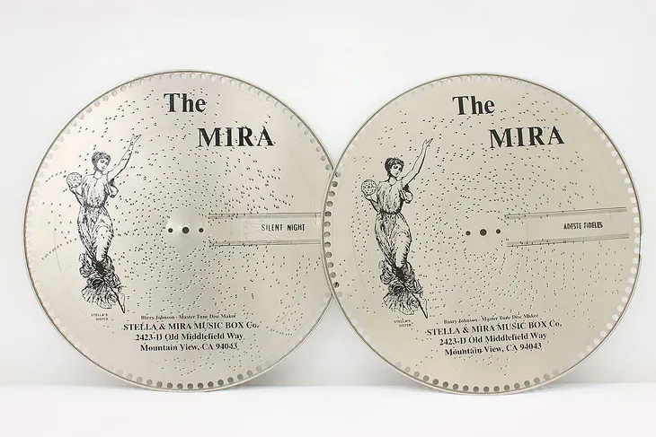 Christmas Pair of Stella or Mira 15.5" Music Box Discs #52191