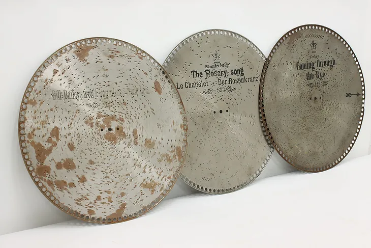 Set of 3 Antique Stella 15.5" Music Box Discs, Bill Bailey #52135