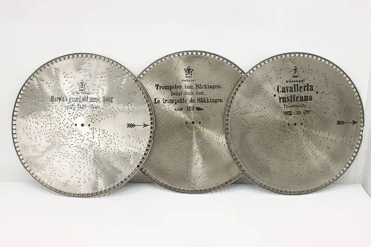 Set of 3 Antique Stella 15.5" Music Box Discs, Cavalleria #50795