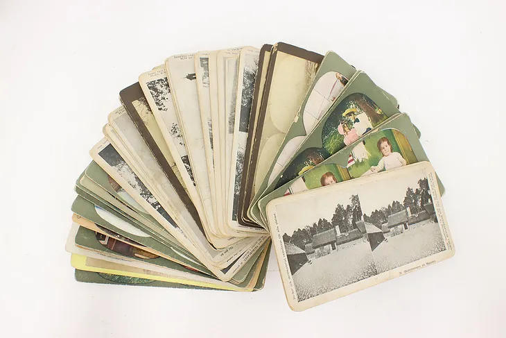 Set of 50 Victorian Antique Stereoscope Viewer Cards #50450