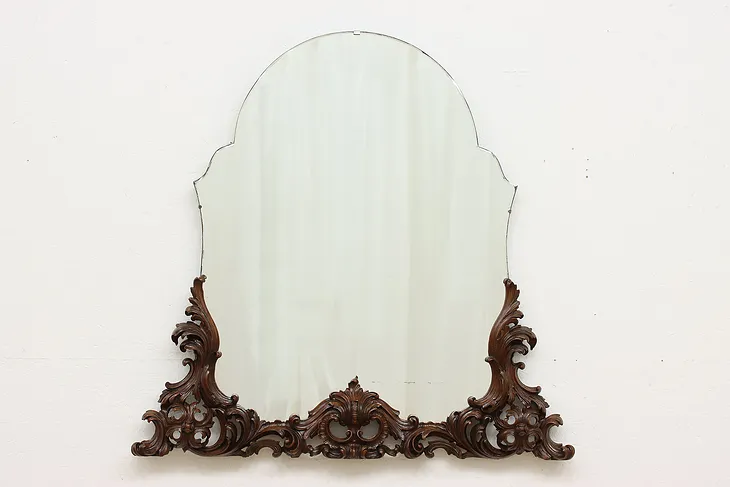 Italian Renaissance Antique Carved Walnut Mirror #52010