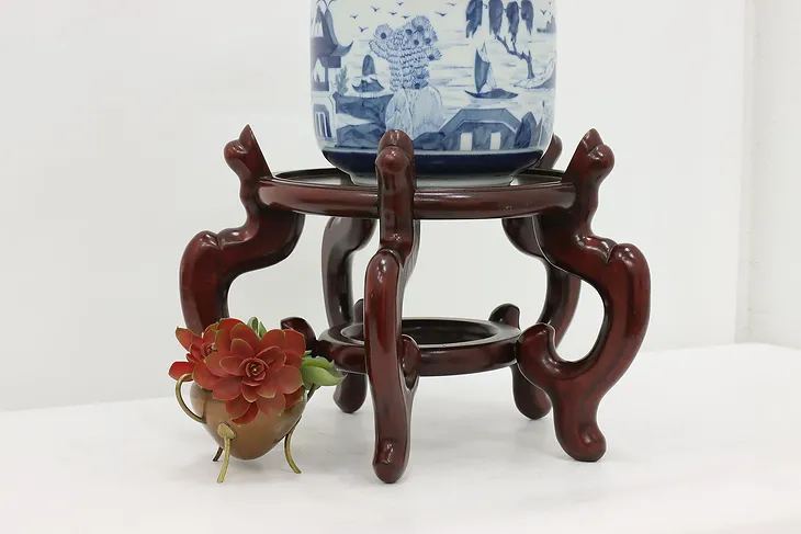 Chinese Vintage Carved Rosewood Sculpture or Plant Stand #48941