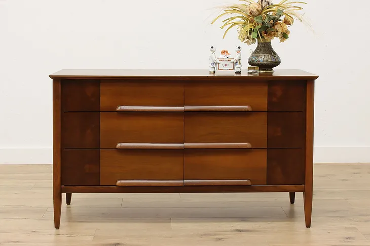 Midcentury Modern Vintage Walnut Dresser or Chest, Stanley #52417