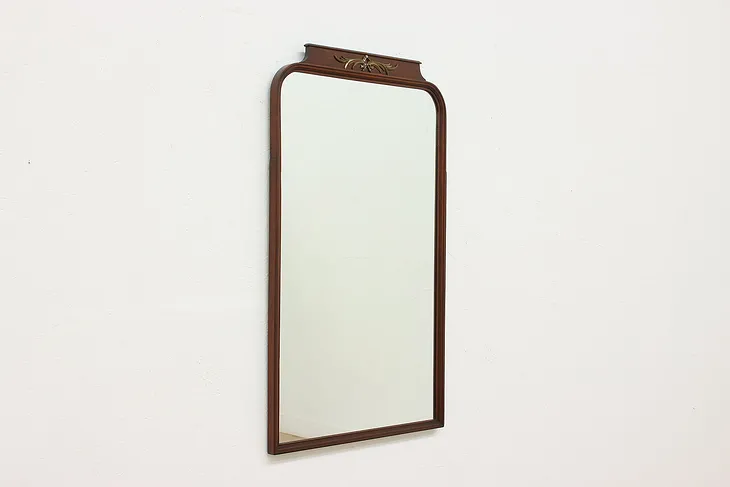 Traditional Antique Mahogany Bath or Boudoir Mirror, Signed #52301