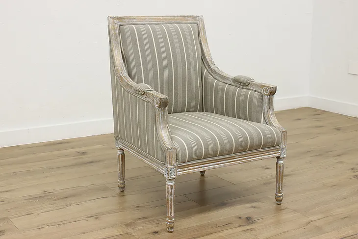 Country French Vintage Painted Birch Reading Chair, JoFran #50488