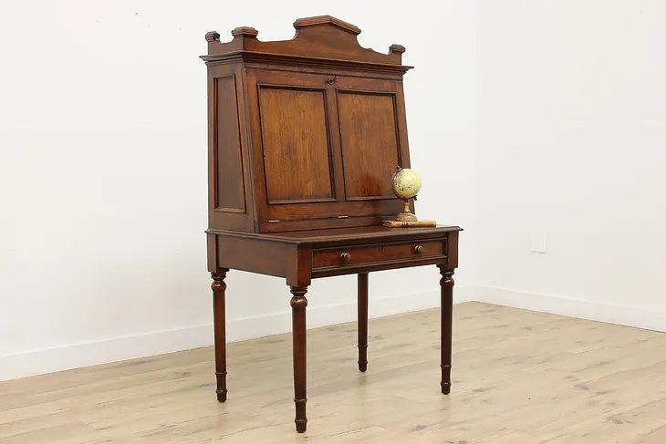 Sheraton Antique Walnut Office or Library Secretary Desk #52068