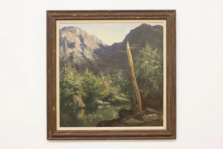 Valley Forest Vintage Original Oil Painting, Huertas 44.5" #52690