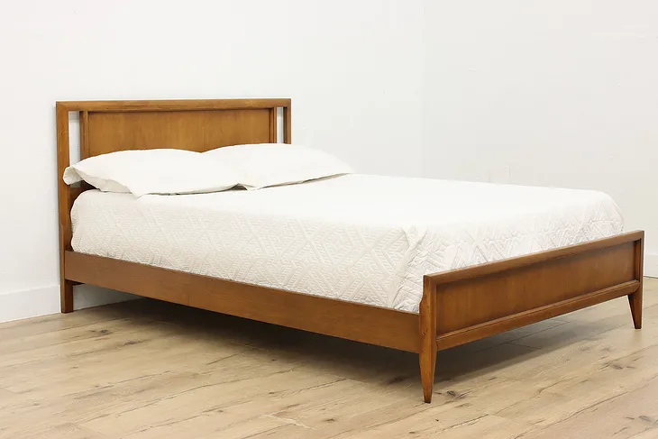 Midcentury Modern 60s Vintage Walnut Full or Double Size Bed #52130