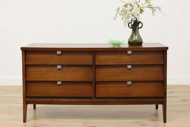 Midcentury Modern 1960s Vintage Walnut Chest or Dresser #52700