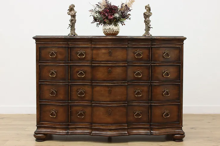 Traditional Vintage Carved Pecan Large Dresser, Thomasville #52890