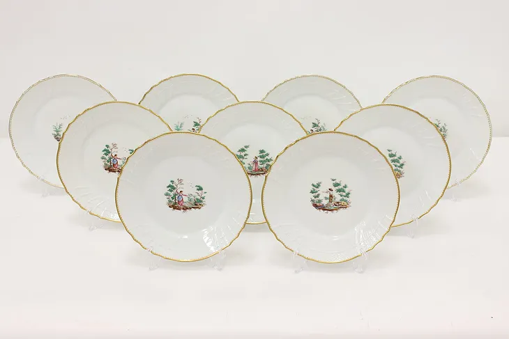 Set of 9 Vintage Italian 8" Salad Plates, Mantova Ginori #52545