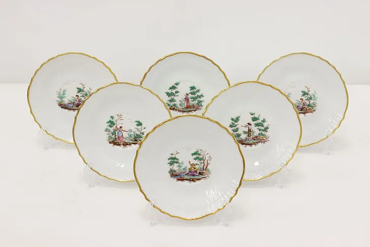 Set of 6 Vintage Italian Porcelain Saucers, Mantova Ginori #52544