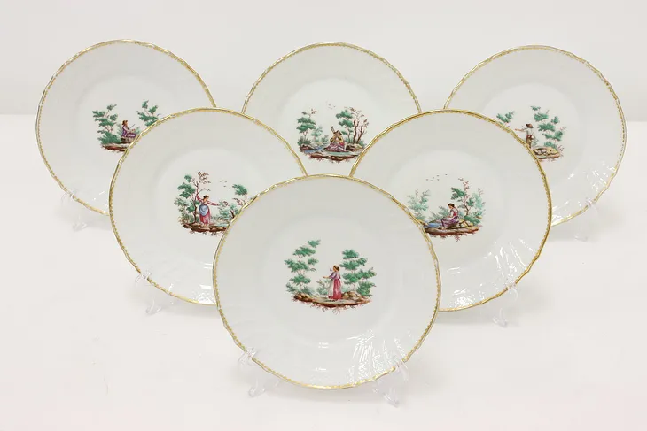 Set of 6 Vintage Italian Porcelain Saucers, Mantova Ginori #52752