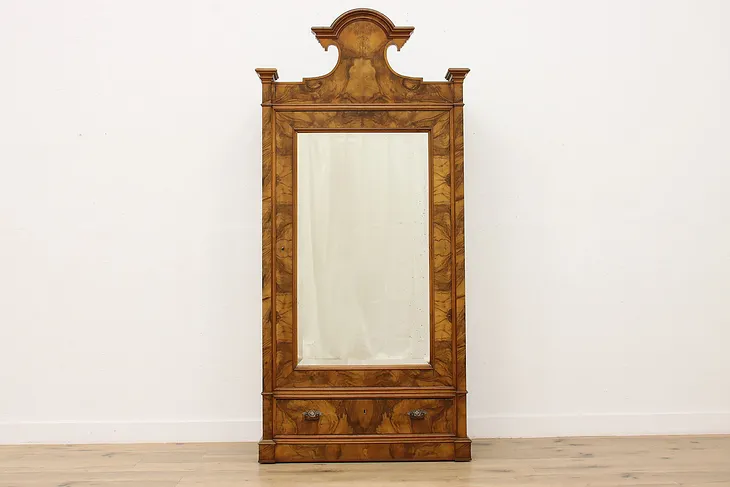 Italian Antique Venetian Olivewood Armoire Wardrobe, Mirror #52903