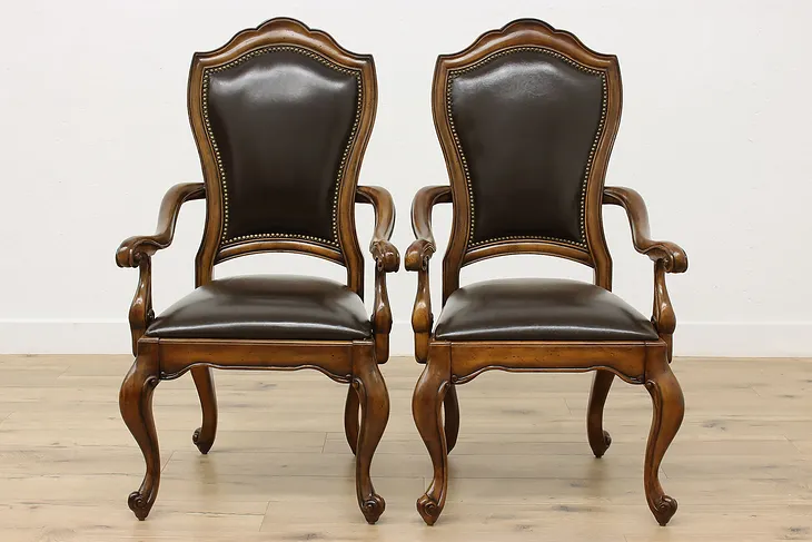 Pair of Vintage Carved Birch Office, Library, Dining Chairs #53303