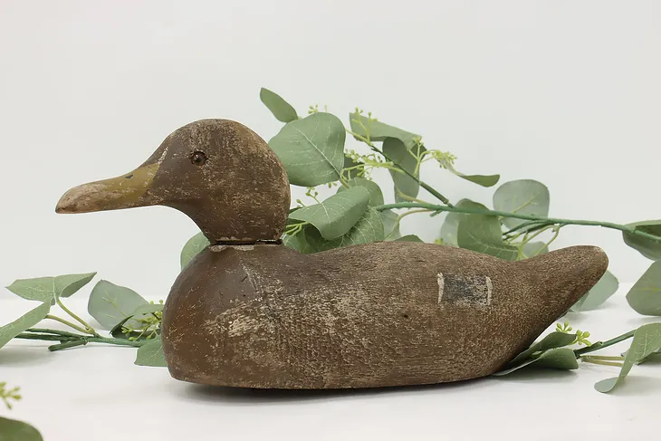 Farmhouse Vintage Carved & Painted Duck Decoy #52765