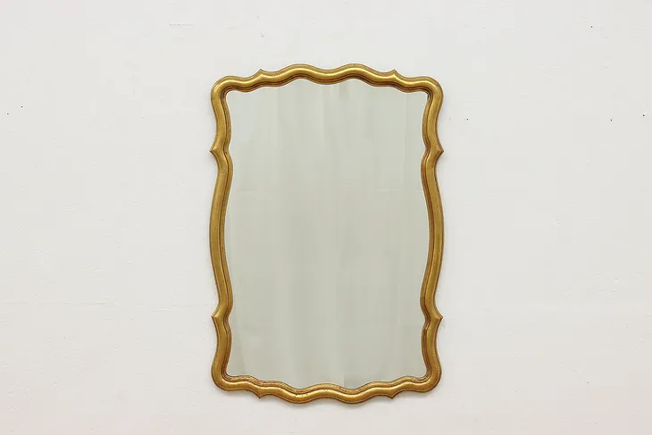 Carved Gold Leaf Vintage Bedroom, Hall or Bath Wall Mirror #53313