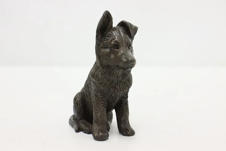 German Shepherd Puppy Vintage Sculpture Bronze Finish (1)