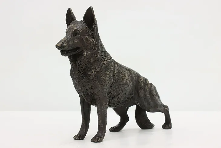 German Shepherd Alert Vintage Dog Sculpture (1)