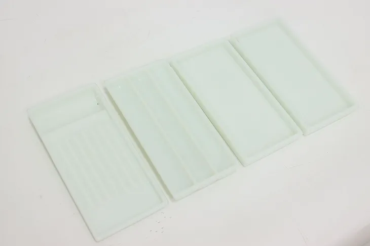 Set of Four Antique Milk Glass Dental Artist Jewelry Trays #53248