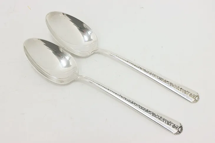 Pair of Towle Rambler Rose Sterling Silver Serving Spoons (1)