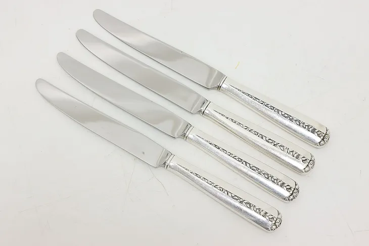 Set of 4 Vintage Towle Rambler Rose Sterling Dinner Knives (1)