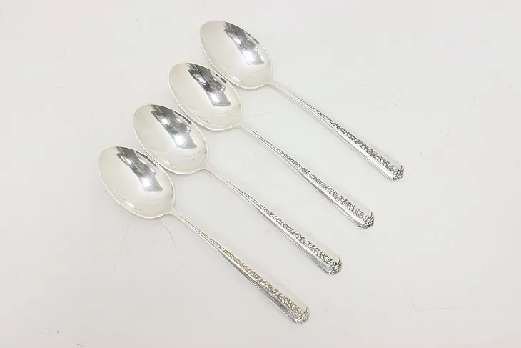 Set of 4 Towle Rambler Rose Sterling Silver Teaspoons #53433