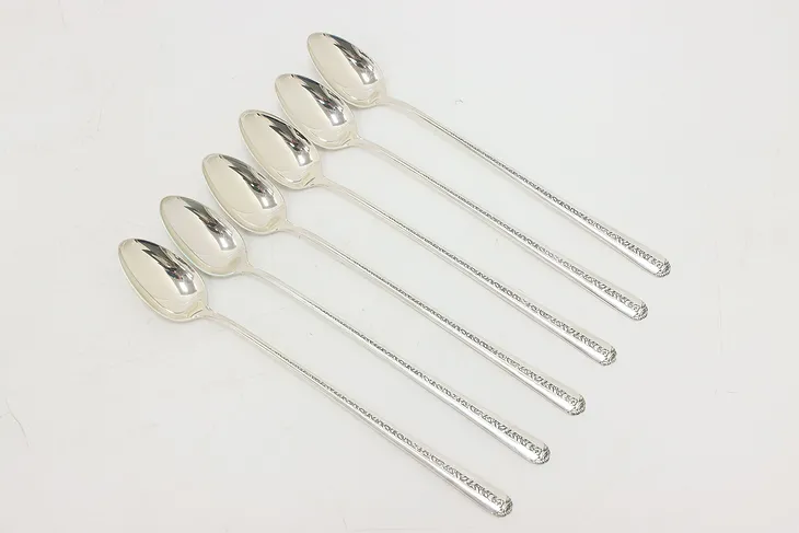 Set of 6 Towle Rambler Rose Sterling Silver Ice Tea Spoons (1)