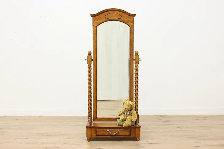 Barley Twist Vintage Oak Cheval Dressing Bath Mirror #53094