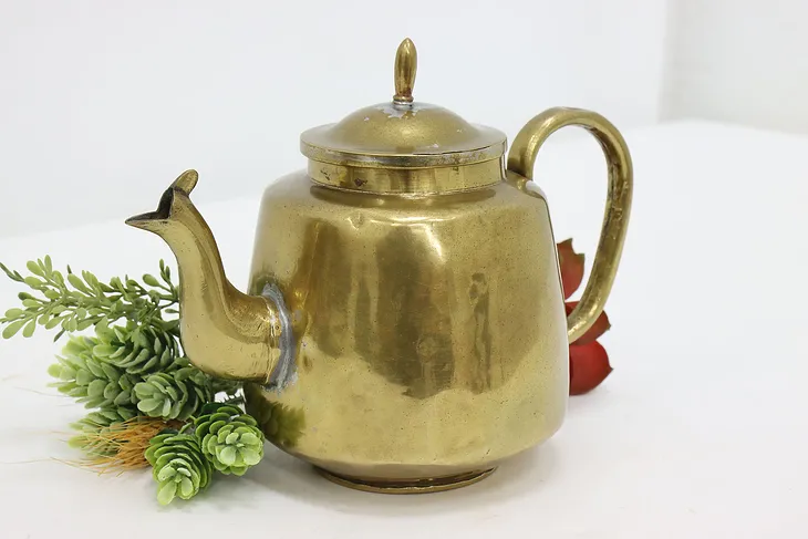 Farmhouse Antique Brass Kitchen Tea Pot or Kettle (1)