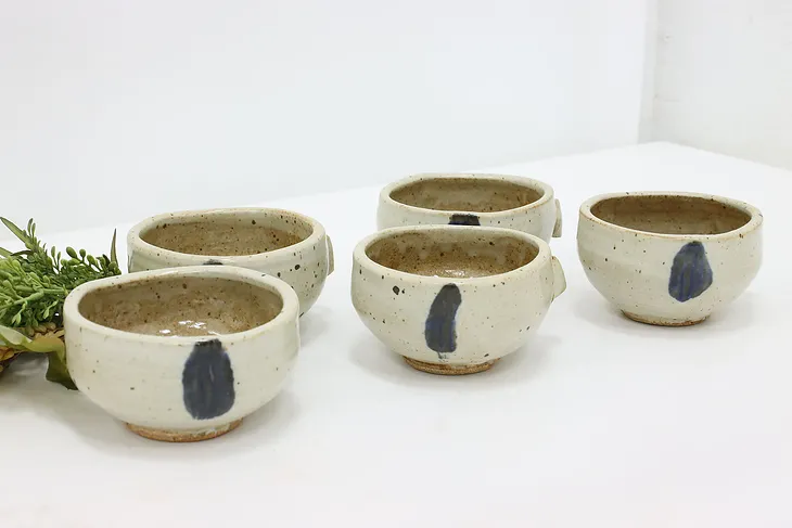 Set of 5 Vintage Art Pottery Soup Cups, Mackenzie (1)