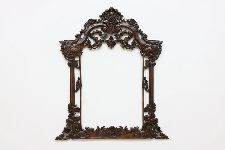 Renaissance Design Carved Mahogany Salvage Wall Frame (1)