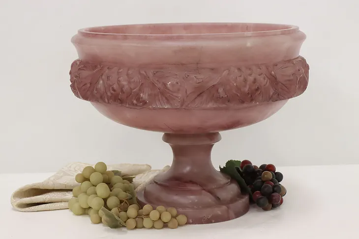 Classical Amethyst Alabaster Centerpiece Sculpture Bowl (1)