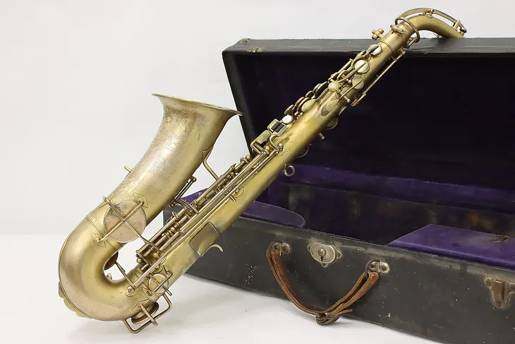 Buescher Antique Brass Alto Saxophone & Case (1)