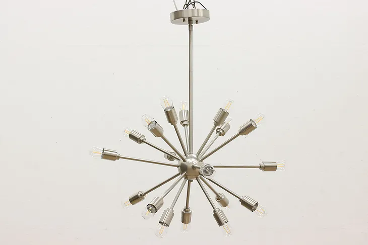 Midcentury Modern Design Sputnik Nickel Light Fixture (1)