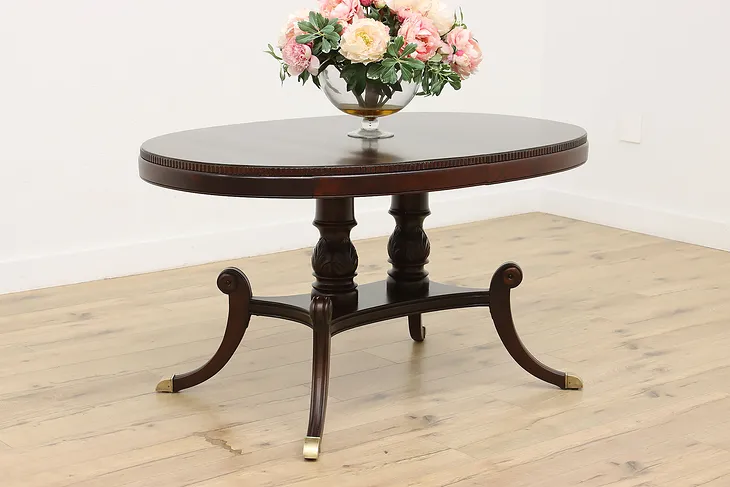 Georgian Design Antique Mahogany Oval Breakfast Dining Table (1)