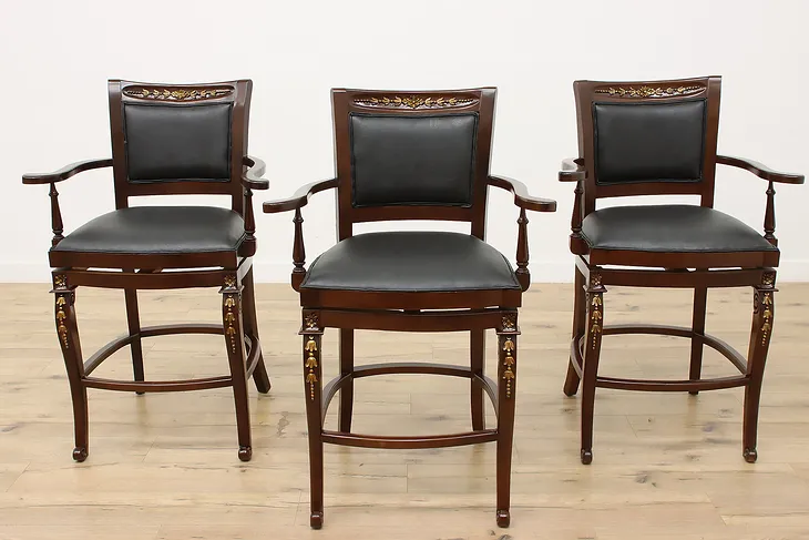 Set of 3 Vintage French Provincial Design Birch Bar Chairs (1)