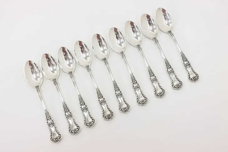 Set of 9 Gorham Silverplate Demitasse Coffee Spoons "P" (1)