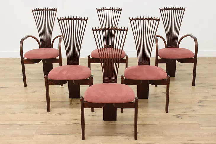 Set 6 Midcentury Modern Design Vintage Birch Dining Chairs (1)