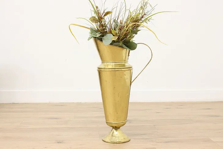 Farmhouse Vintage Brass Garden Planter or Umbrella Stand (1)