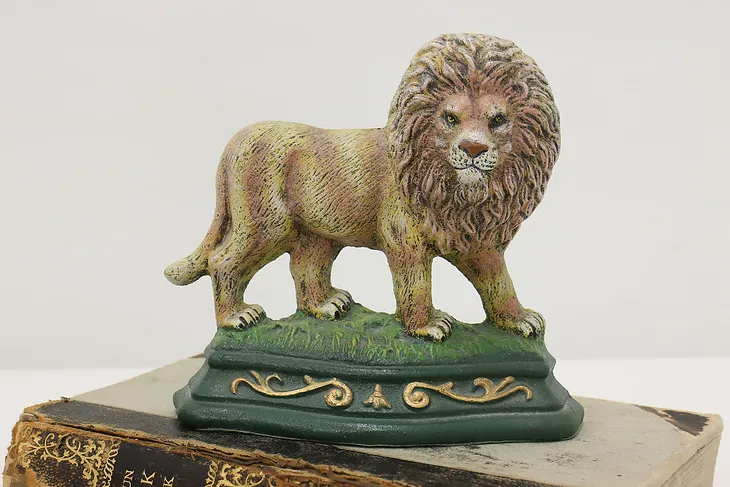 King of the Jungle Vintage Iron Lion Door Stop Sculpture (1)