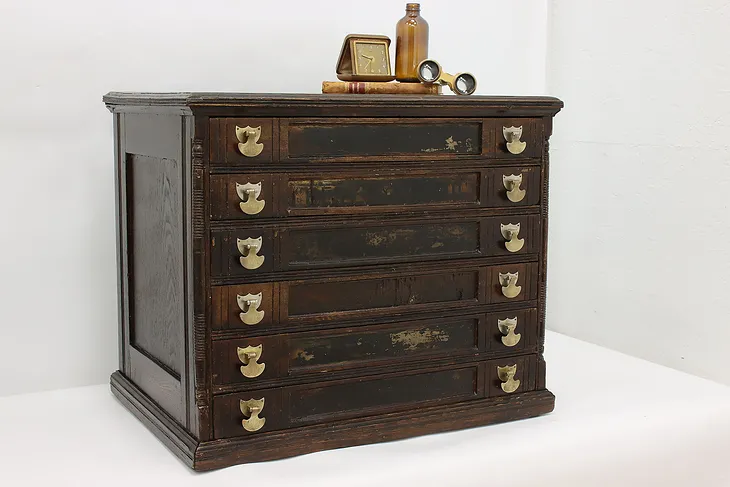 Victorian Antique General Store Jewelry Chest Spool Cabinet (1)