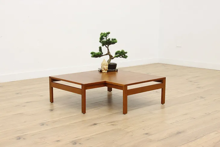 Midcentury Modern Vintage Teak Corner Coffee Table, Stuart (1)