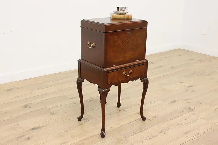 Georgian Vintage Mahogany Silver or Jewelry Chest, Hickory (1)