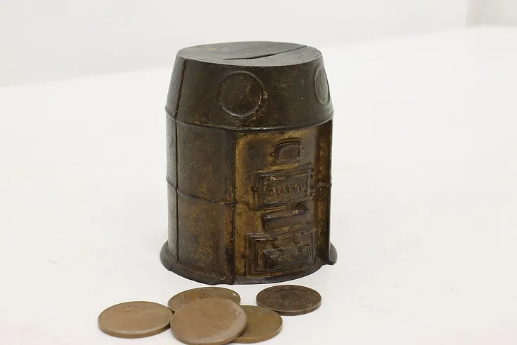 Victorian Antique Mellow Stove Cast Iron Coin Bank St. Louis (1)