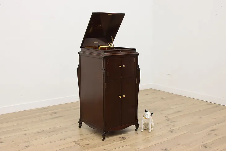 Victrola Record Player Antique Mahogany Phonograph VV-XVI (1)