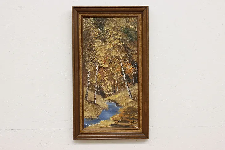 Birch Forest Vintage Original Acrylic Painting Ahlborn 28.5" (1)