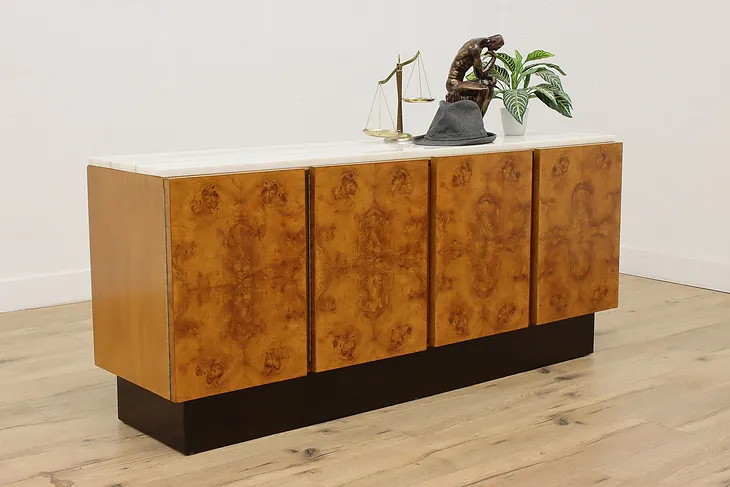 Midcentury Modern Vintage Marble Sideboard, TV Console Lane (1)