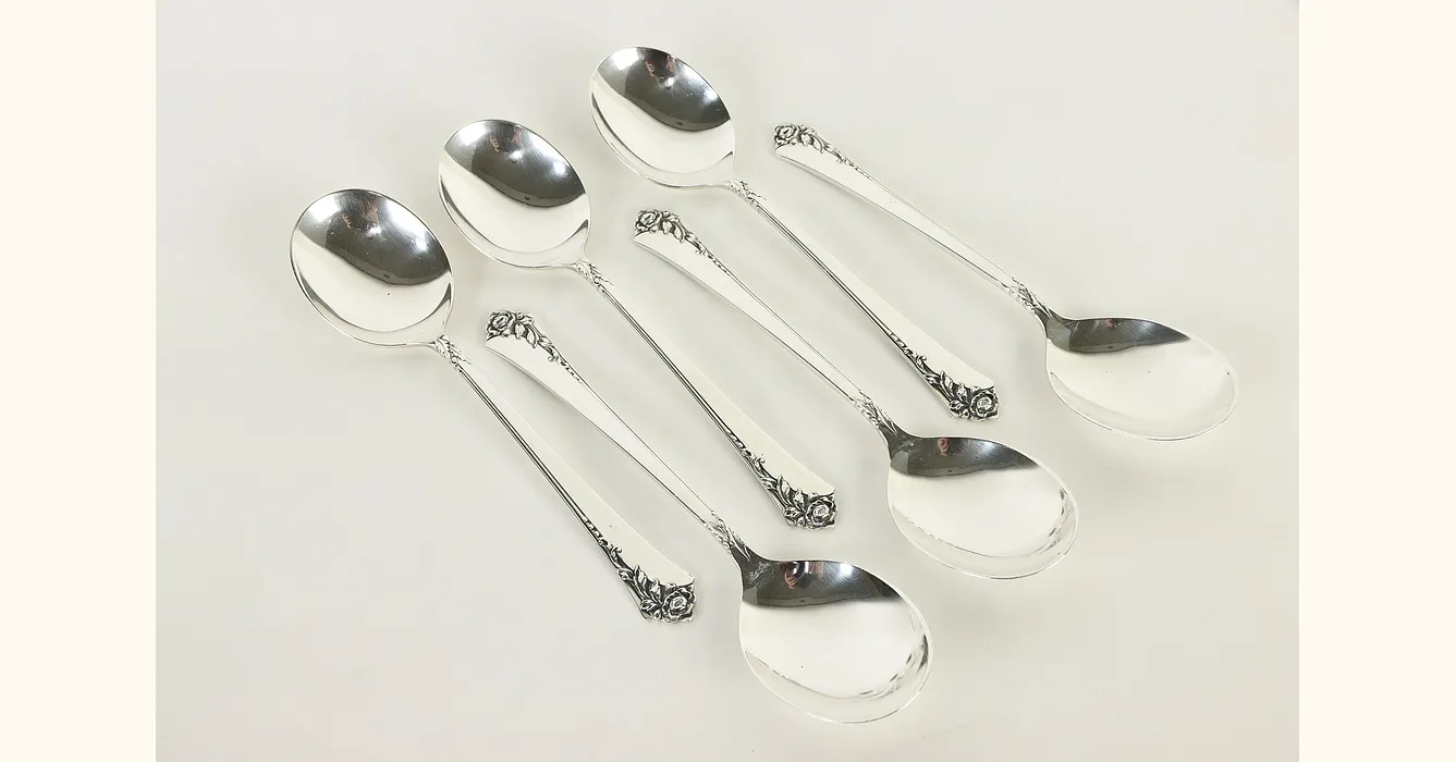 Antique Silver Soup Spoon Pendants Charms 12x41mm Set of 20 A7840